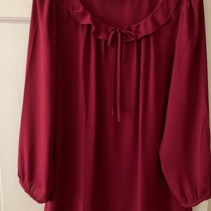 Loft ruffle neck top